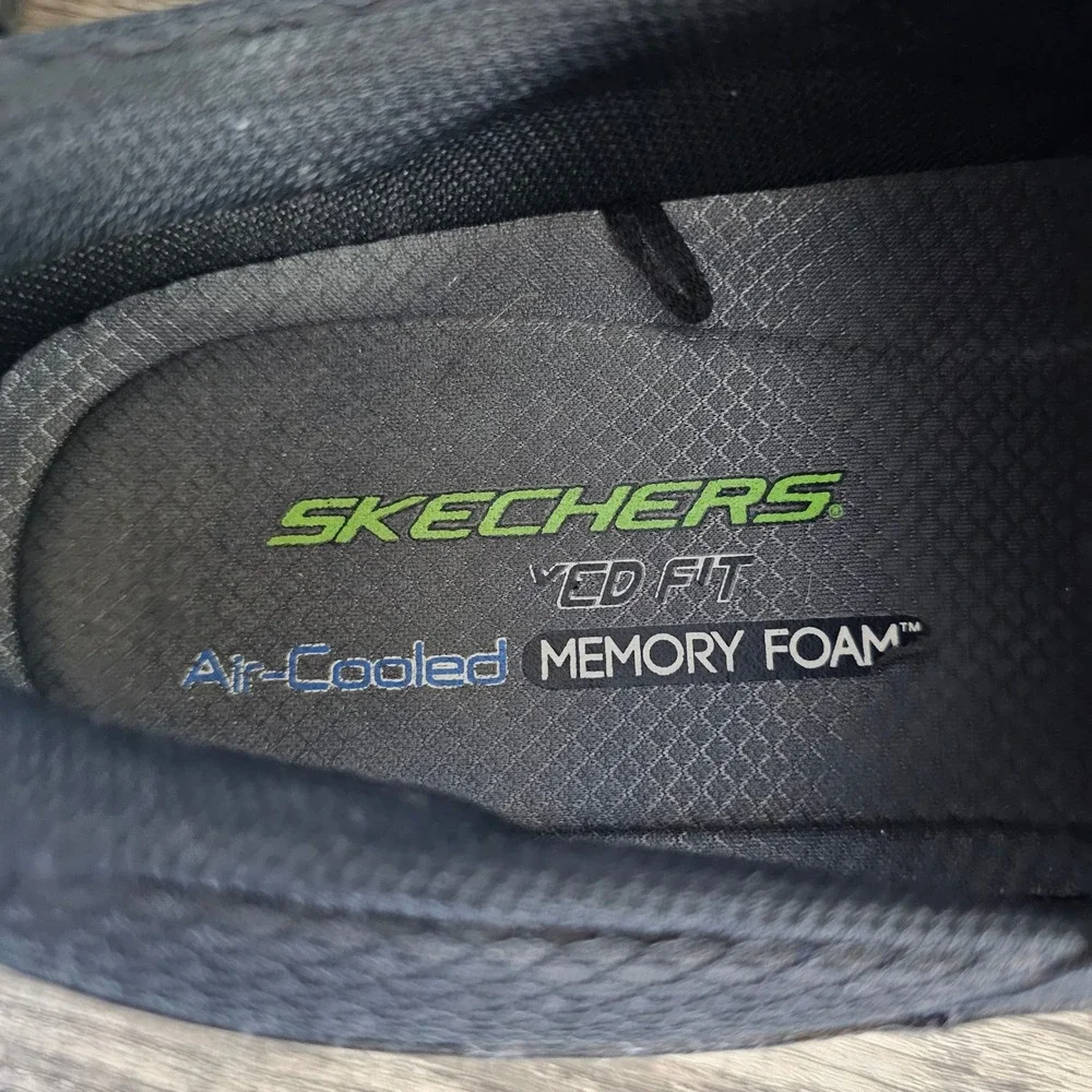Skechers Skech-Flex 2.0 Mens Slip On Shoes Black 52621 BBK Size 12‎ Comfort